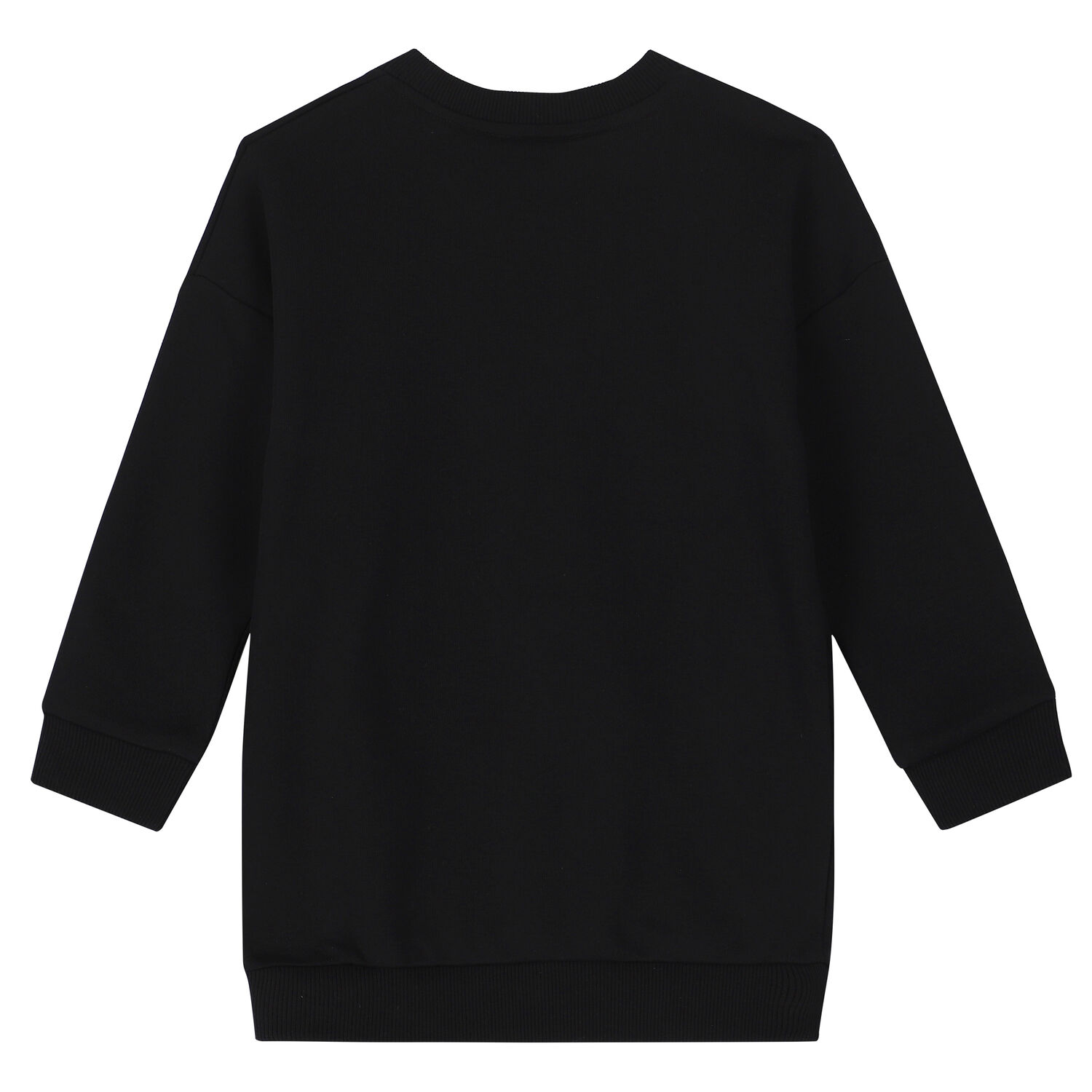 فستان سويت شيرت بالشعار باللون الأسود, 1, hi-res