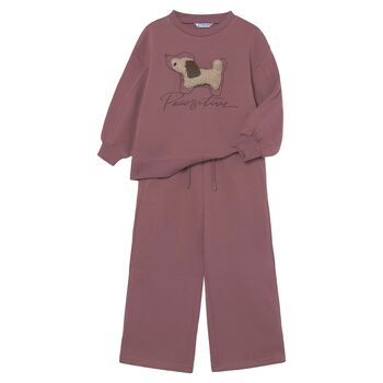 Girls Pink Puppy Tracksuit