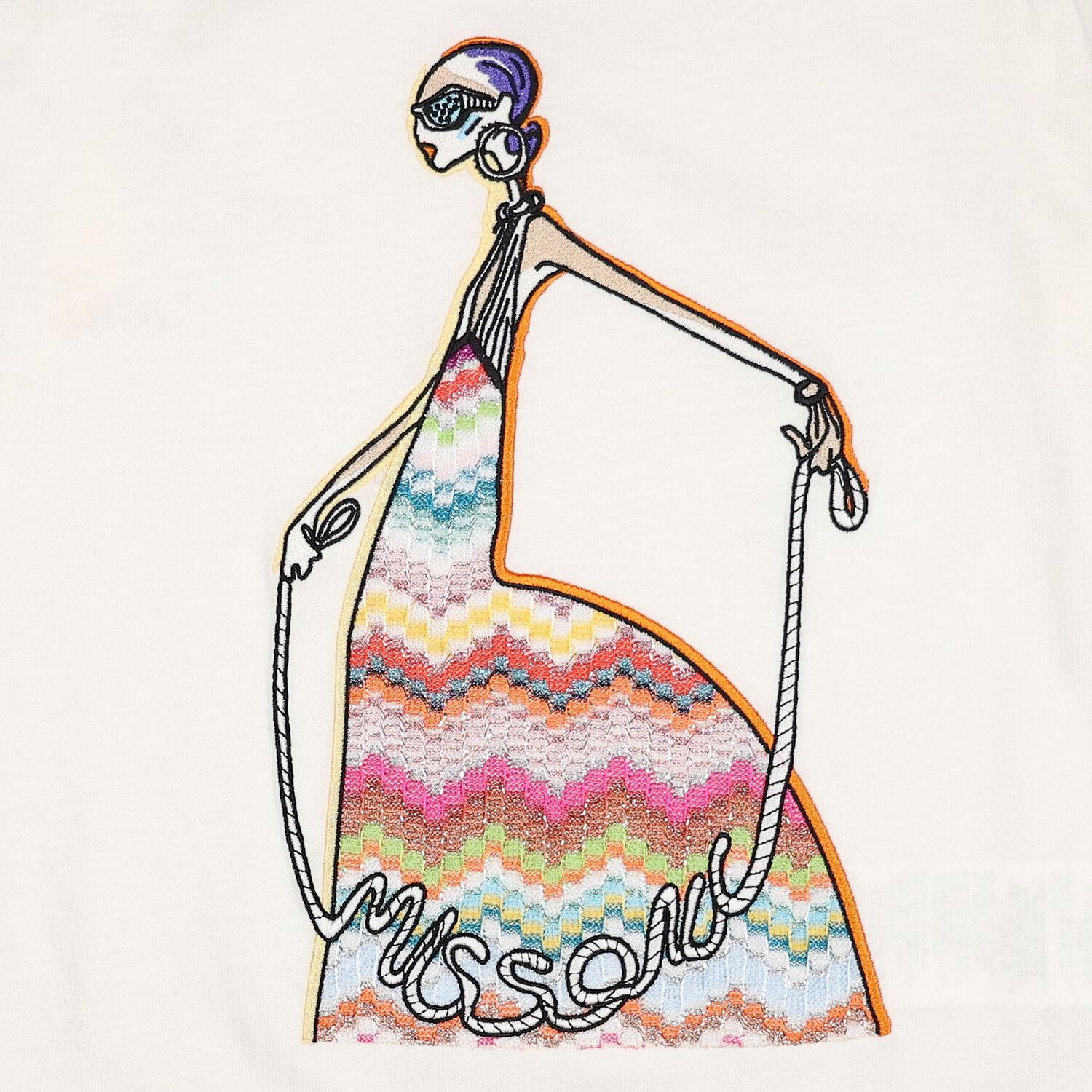 Girls Ivory Embroidered T-Shirt, 1, hi-res