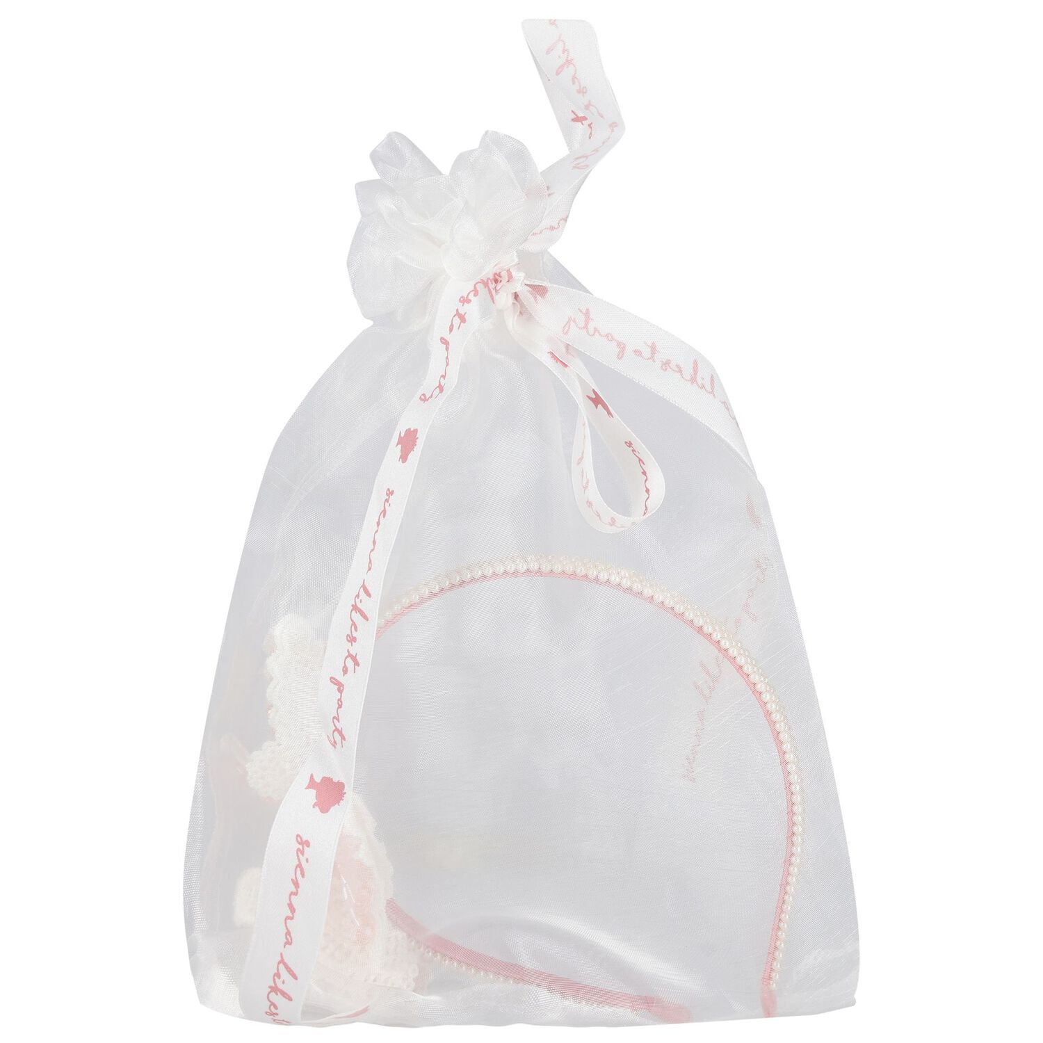 عصابة رأس على شكل فراشة مزخرفة باللونين الأبيض والوردي للفتيات, 2, hi-res