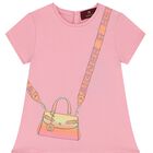 Younger Girls Pink Bag Dress, 3, hi-res