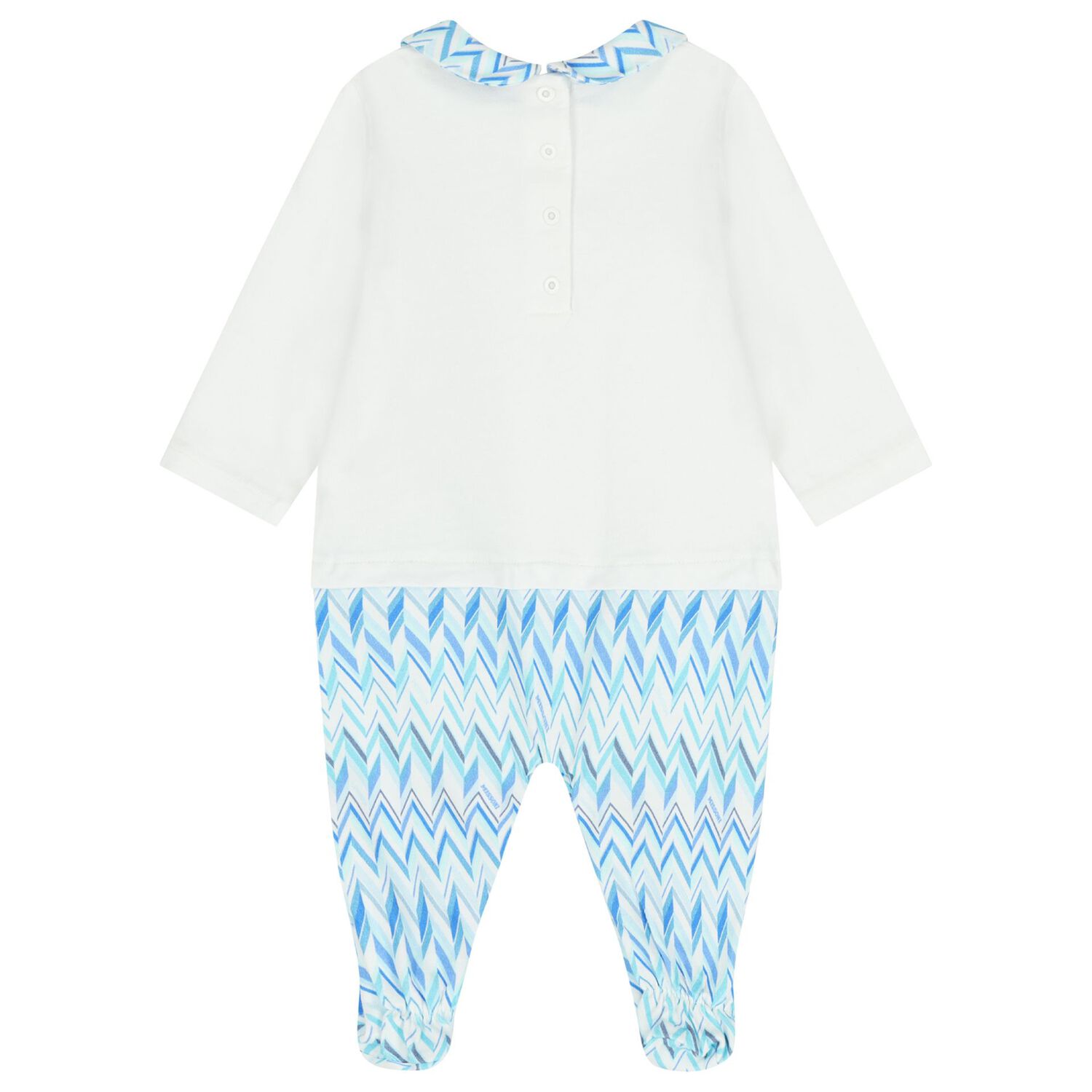 Baby Boys White & Blue Logo Zig Zag Babygrow Gift Set, 1, hi-res