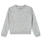 سويت شيرت بالشعار باللون الرمادى للبنات, 1, hi-res