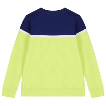 Boys Blue & Green Logo Sweatshirt