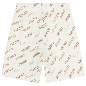 شورت بالشعار باللونين العاجي و البيج