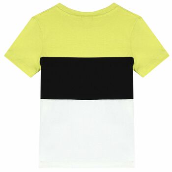 Boys Neon Yellow, Black & White Logo T-Shirt