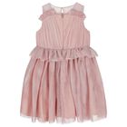 Girls Pink Ruffled Tulle Dress, 1, hi-res