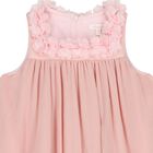 Girls Pink Flower Tiered Dress, 1, hi-res