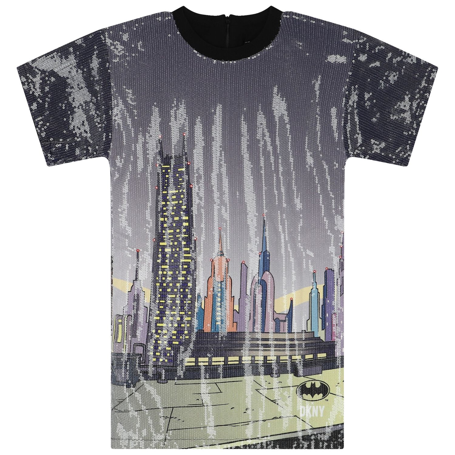 فستان بنات مطرز باللون الكحلى, 1, hi-res