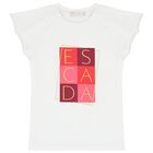 Girls White Logo T-Shirt, 1, hi-res