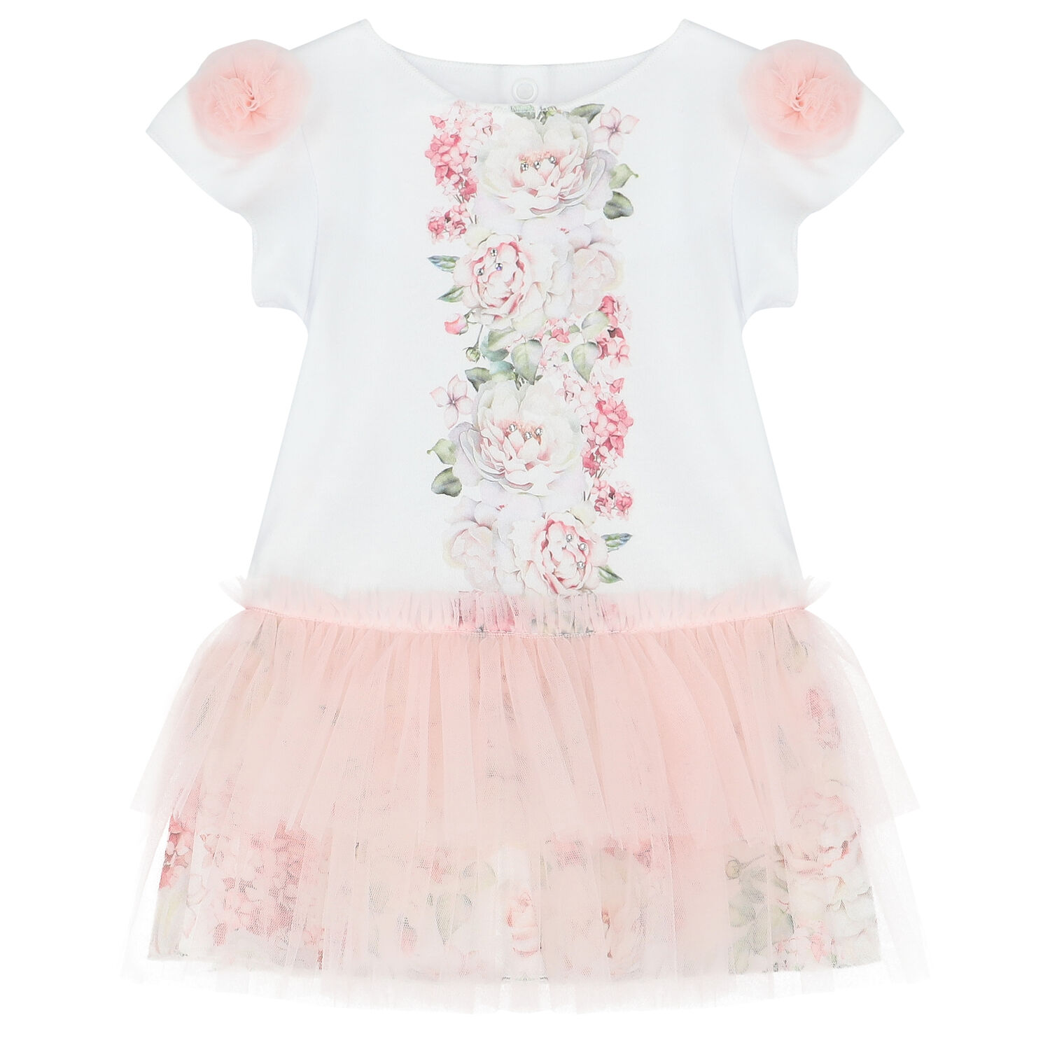 Baby Girls White Floral Dress Set, 1, hi-res