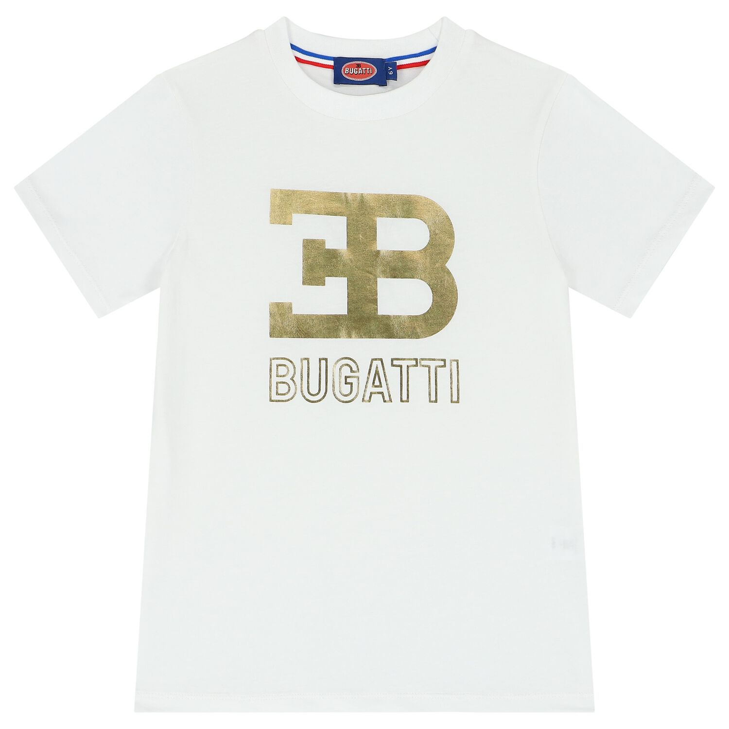Boys White & Gold Logo T-Shirt, 1, hi-res