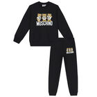 Black Teddy Bear Logo Tracksuit, 1, hi-res