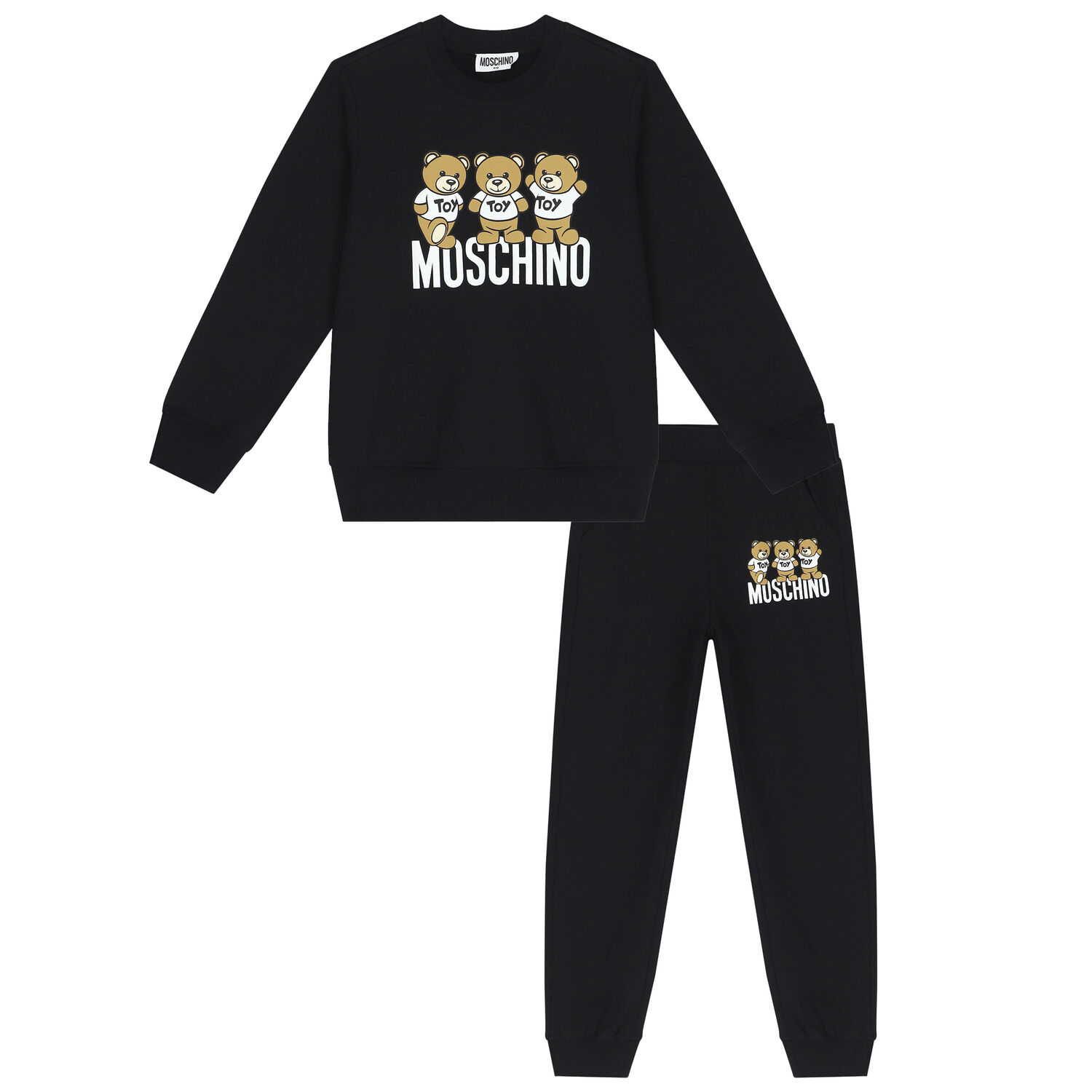 Black Teddy Bear Logo Tracksuit, 1, hi-res