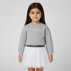Younger Girls Grey & White Logo Skirt, 1, hi-res