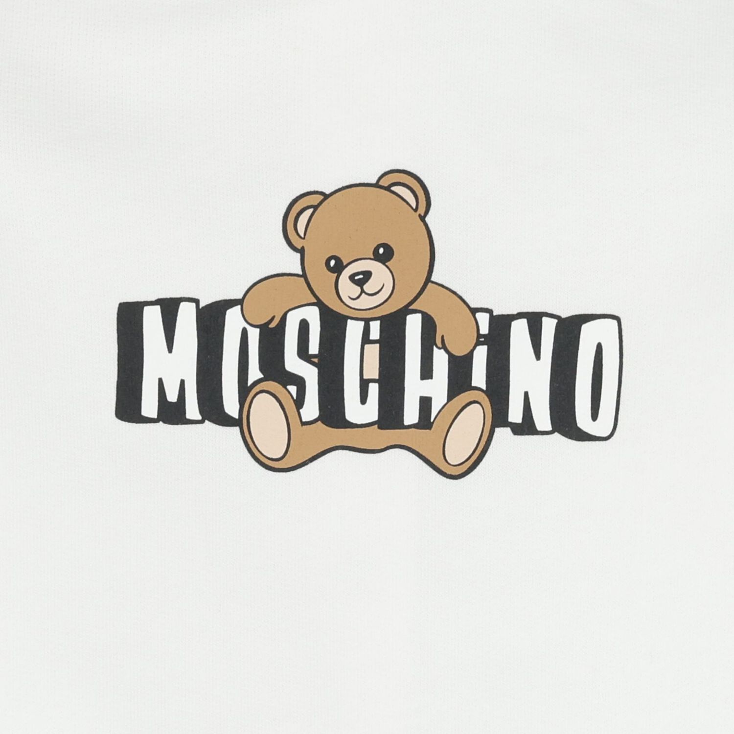 White Teddy Bear Logo Babygrow, 1, hi-res