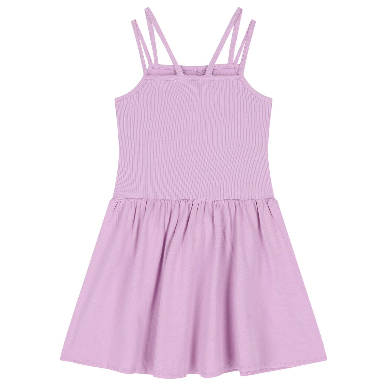 Girls Lilac Ribbed Dress, 1, hi-res