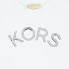 Girls White & Silver Logo T-Shirt, 1, hi-res