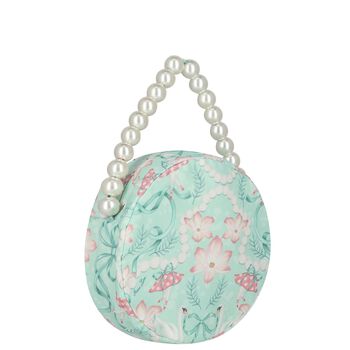 Girls Circular Mint Green Floral Bag