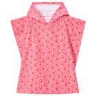 Girls Pink Crab Hooded Towel, 1, hi-res