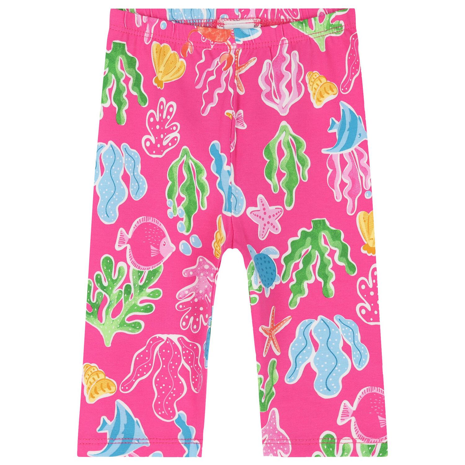 طقم ليجنز بطبعة الزهور باللونين الأبيض والوردي للبنات, 1, hi-res