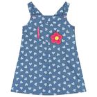 فستان بنات بطابعه قلب باللون الأزرق, 1, hi-res