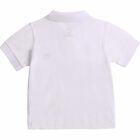Younger Boys White Logo Polo Shirt, 1, hi-res