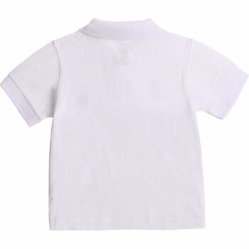 Younger Boys White Logo Polo Shirt