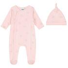 Baby Girls Pink Logo & Heart Babygrow Gift Set, 1, hi-res