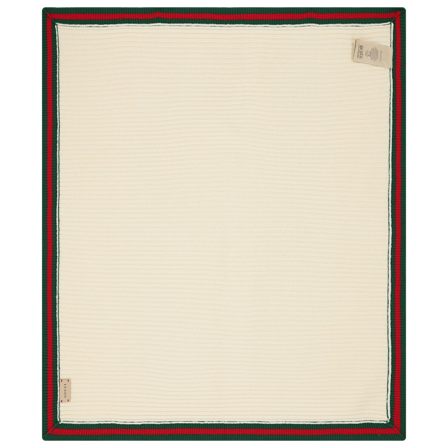 Beige Web Striped Knitted Baby Blanket, 1, hi-res