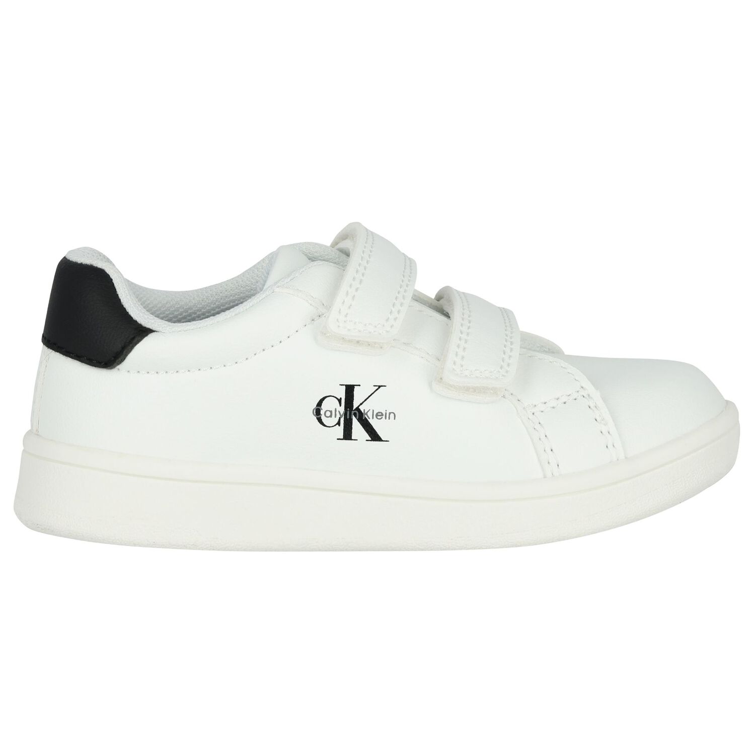 White & Black Logo Trainers, 1, hi-res