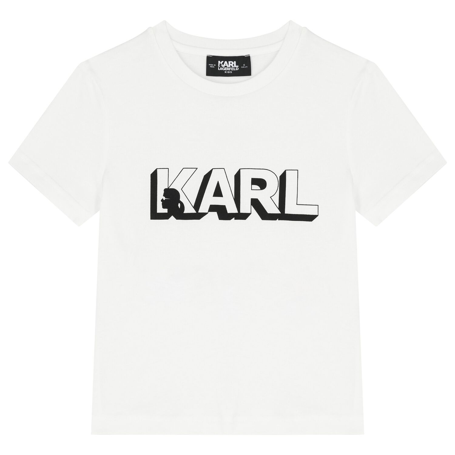 تيشيرت أولاد بالشعار باللون الأبيض, 1, hi-res