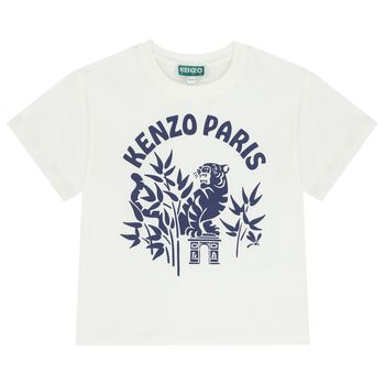 تيشيرت بشعار النمر باللون العاجي