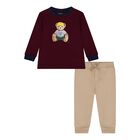 Baby Boys Red & Beige Tracksuit, 1, hi-res