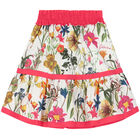 تنورة بنات بالزهور باللون الابيض , 1, hi-res