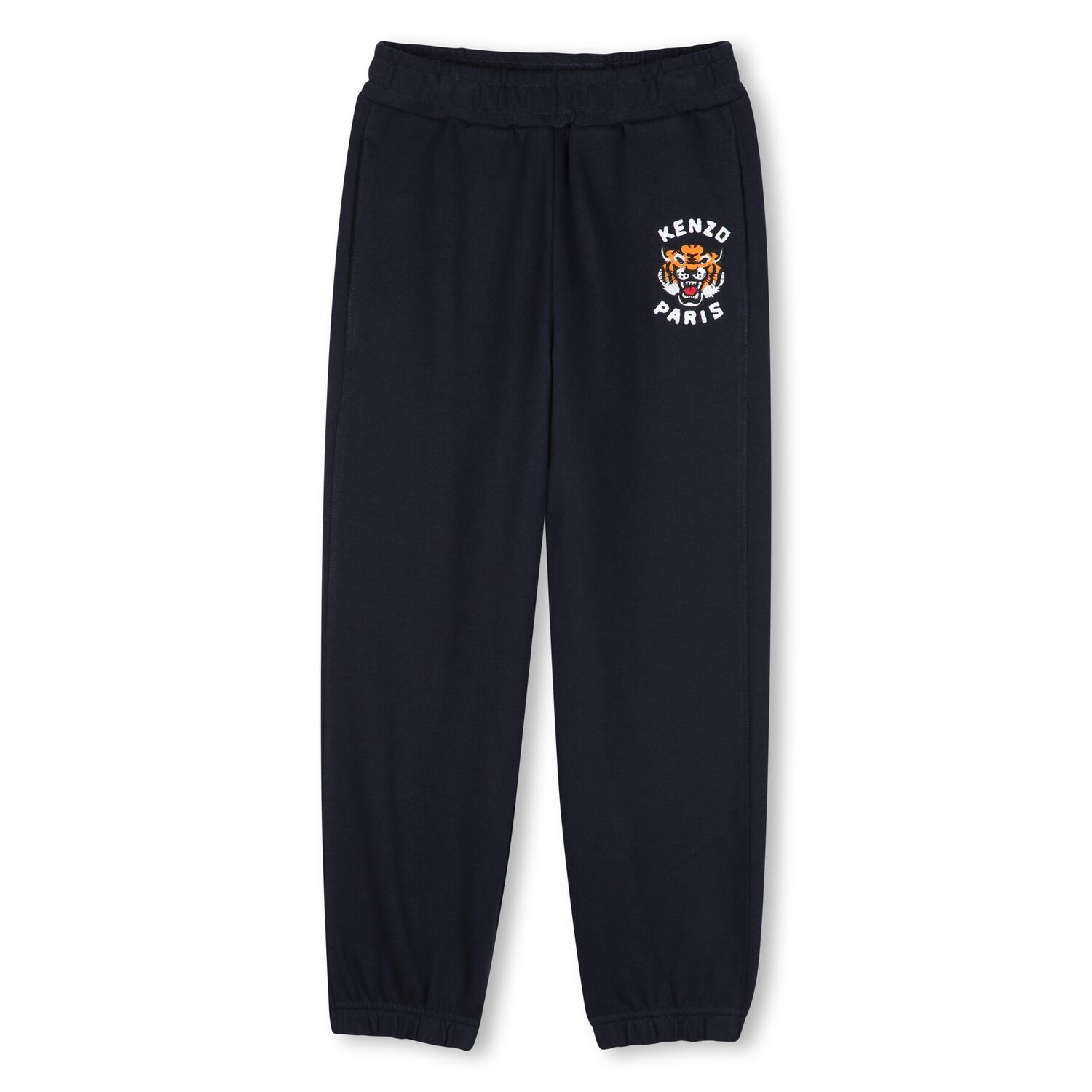 Boys Navy Blue Tiger Logo Joggers, 1, hi-res