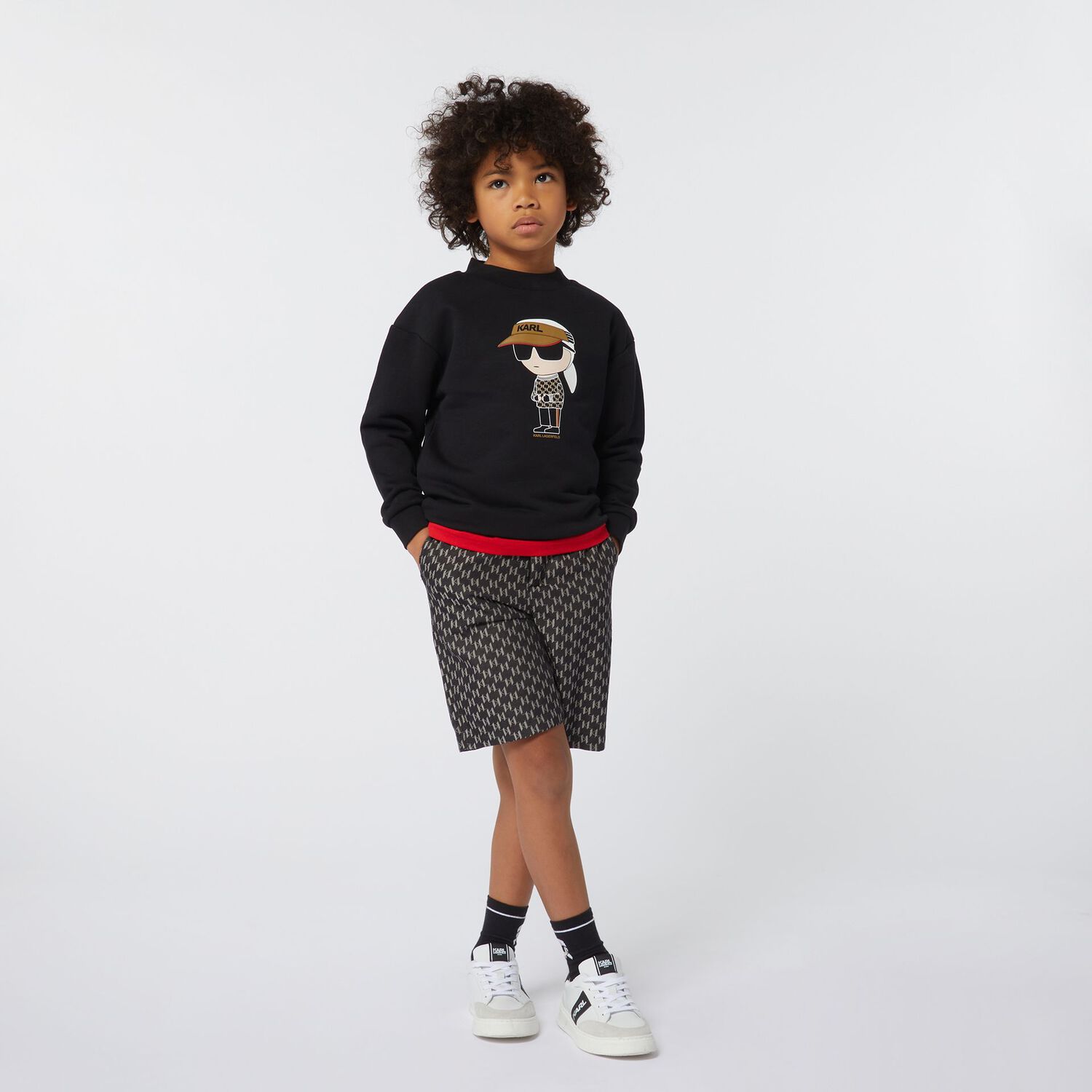 Boys Black Ikonik Sweatshirt, 1, hi-res