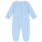 Baby Boys Blue Teddy Bear Babygrow, 2, hi-res