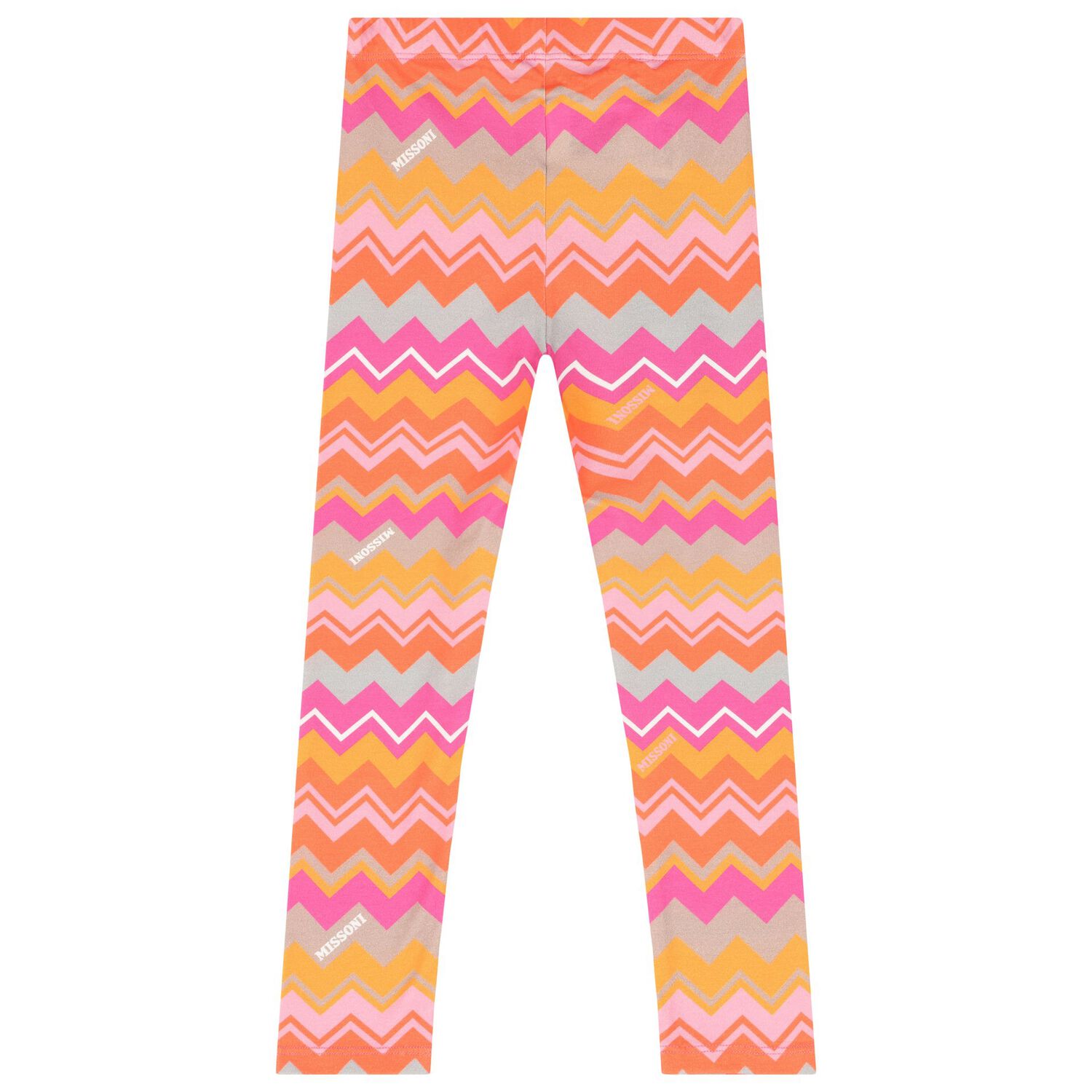 Girls Pink & Orange Zig Zag Leggings, 2, hi-res