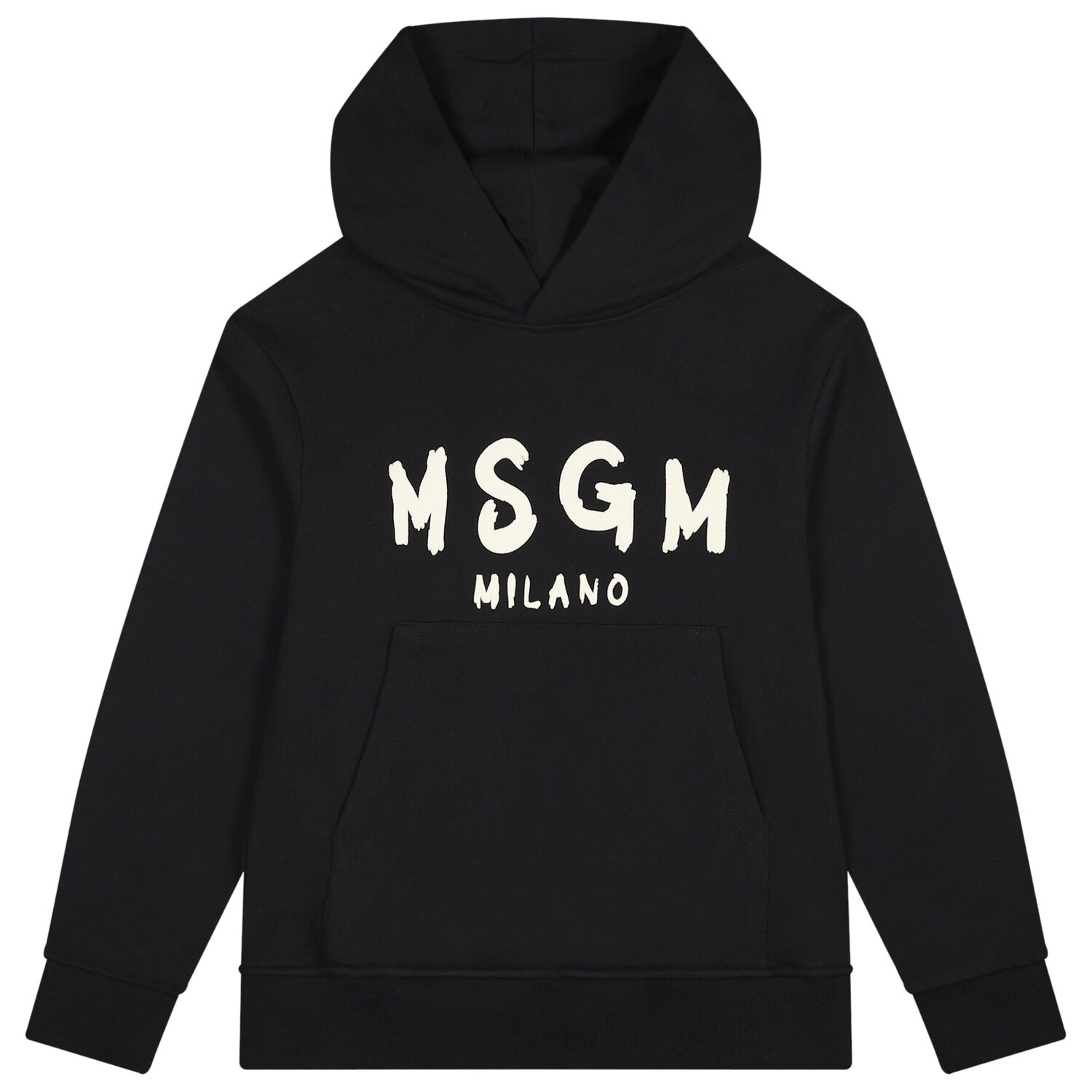 Black & Ivory Logo Hooded Top, 2, hi-res