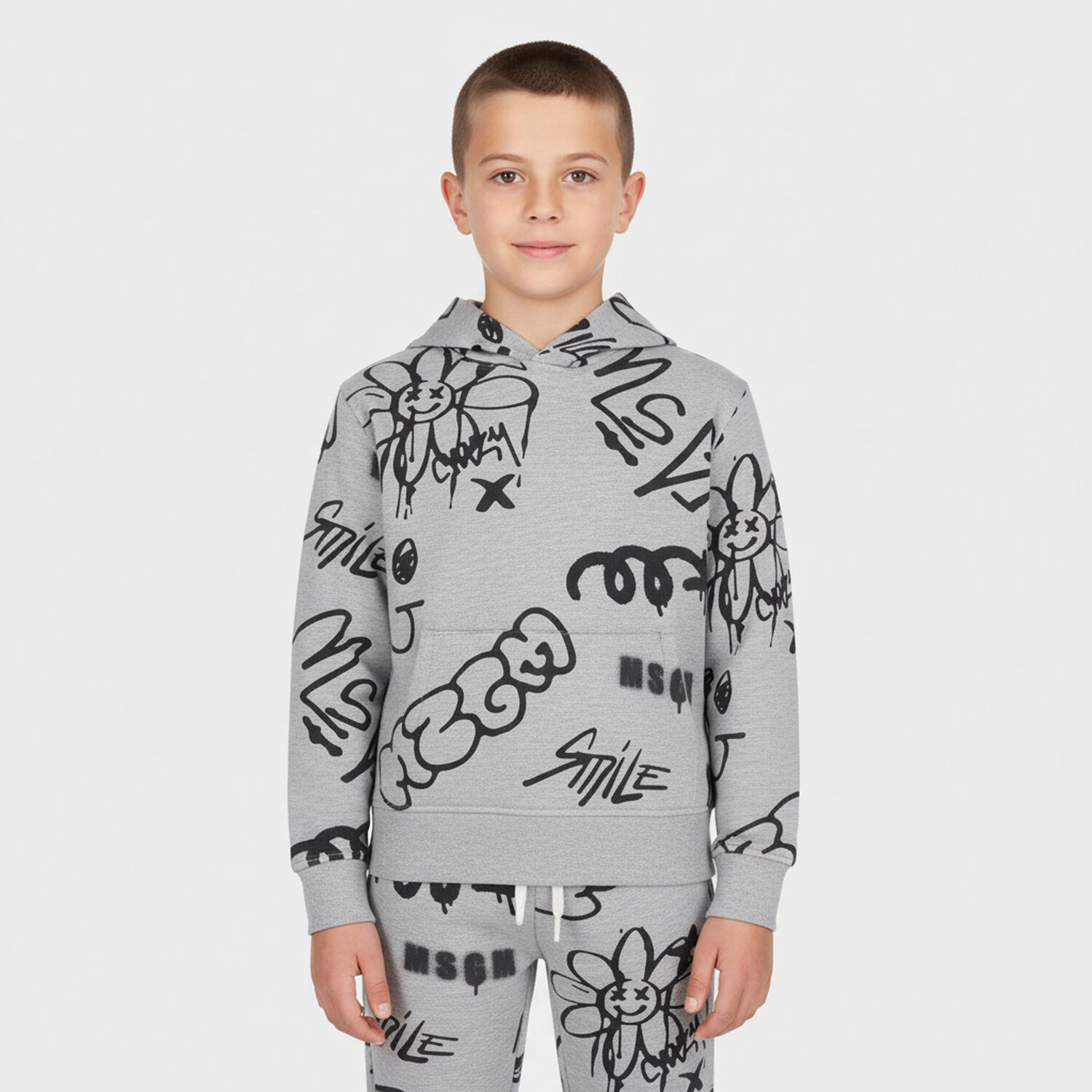 Boys Grey Logo Joggers, 1, hi-res image number null