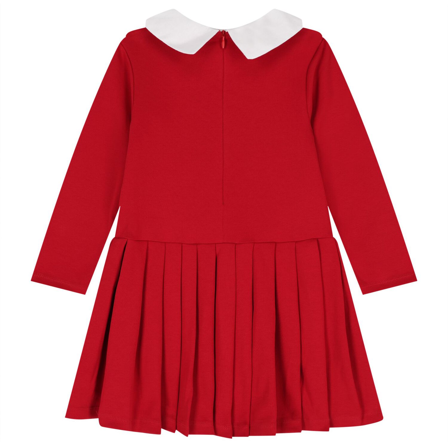 Girls Red Pleated Dress, 2, hi-res