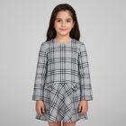 Girls Grey & Red Check Dress, 1, hi-res