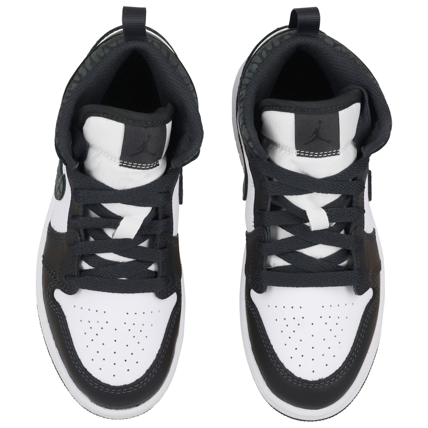 Black, Green & White Air Jordan 1 Mid Trainers, 1, hi-res
