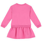 Younger Girls Pink Teddy Bear Logo Dress, 2, hi-res