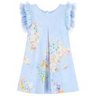 فستان بنات بالزهور باللون الأزرق, 1, hi-res