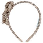 Girls Beige & Gold Sequin Headband, 2, hi-res