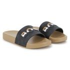 Boys Black & Beige Logo Sliders, 1, hi-res