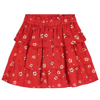 Girls Red Planet Boke Tiered Skirt