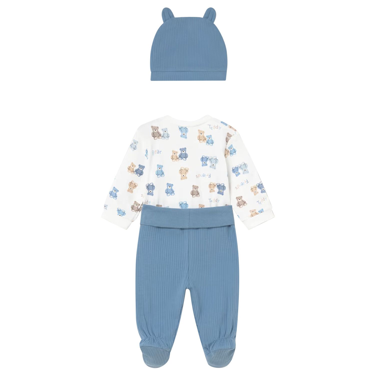 Baby Boys White & Blue Bodysuit Set, 1, hi-res